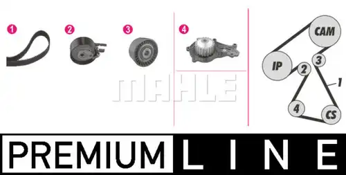 водна помпа+ к-кт ангренажен ремък MAHLE CPK 94 000P