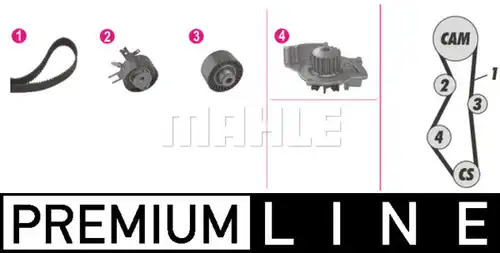 водна помпа+ к-кт ангренажен ремък MAHLE CPK 96 000P