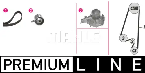 водна помпа+ к-кт ангренажен ремък MAHLE CPK 97 000P