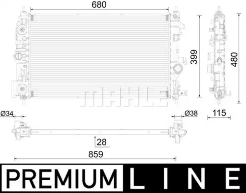 воден радиатор MAHLE CR 1011 000P
