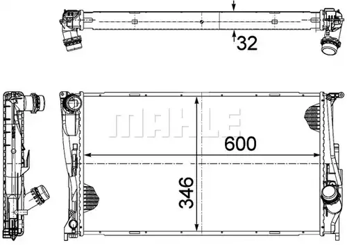 воден радиатор MAHLE CR 1083 000P