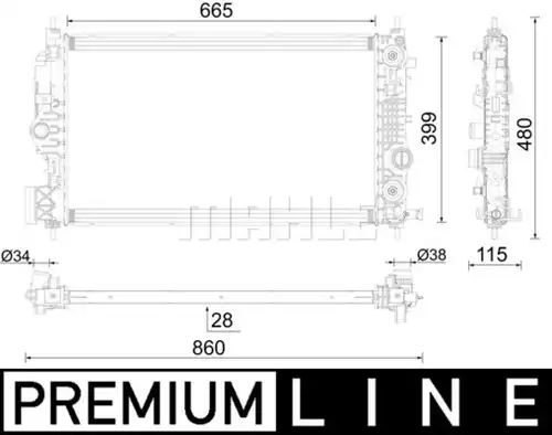 воден радиатор MAHLE CR 2593 000P