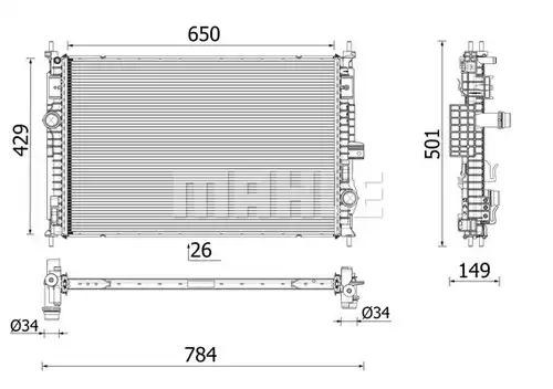 воден радиатор MAHLE CR 2710 000P