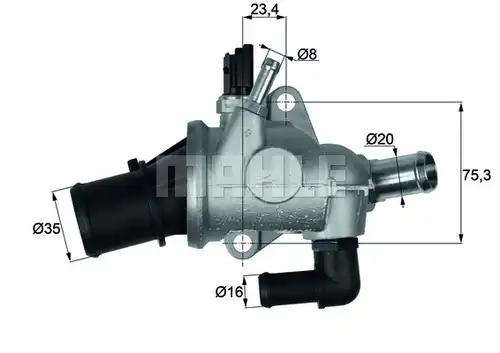 термостат, охладителна течност MAHLE TI 174 88
