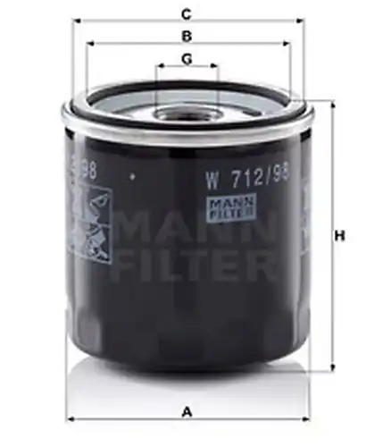 маслен филтър MANN-FILTER W 712/98