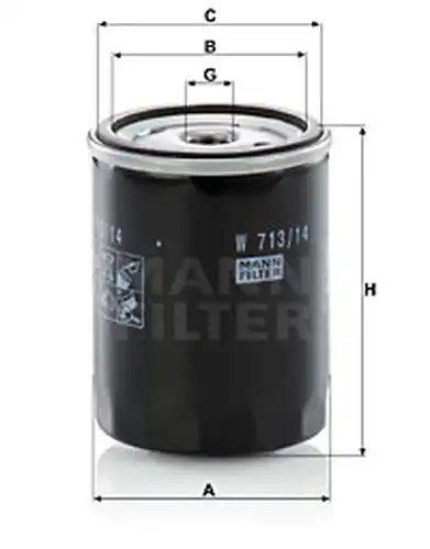 маслен филтър MANN-FILTER W 713/14