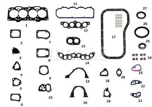 пълен комплект гарнитури, двигател METAL LEVE J&RMR-2328/4