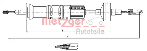 въжен механизъм, задействане на съединителя METZGER 10.3412
