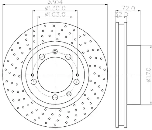 спирачен диск MINTEX MDC1305L
