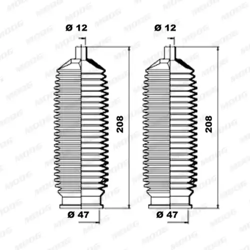 комплект маншон, кормилно управление MOOG K150168