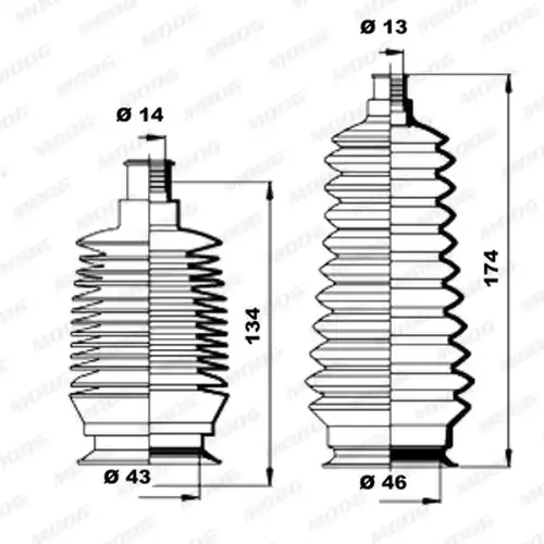 комплект маншон, кормилно управление MOOG K150205