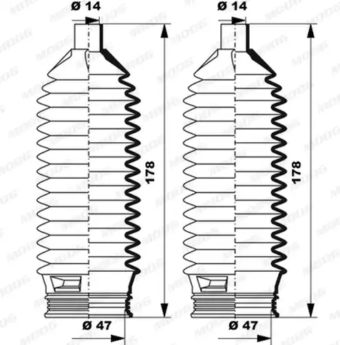 комплект маншон, кормилно управление MOOG K150262