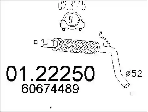 изпускателна тръба MTS 01.22250