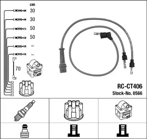 комплект запалителеи кабели NGK 0566
