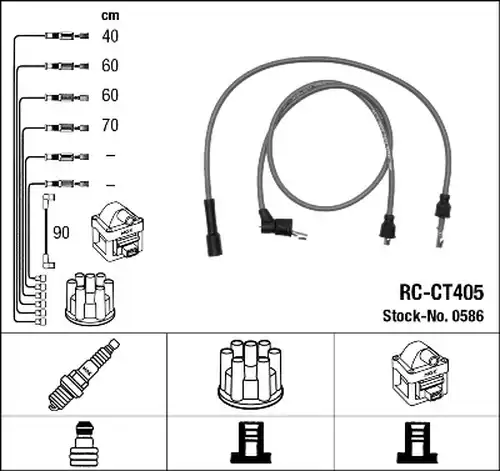 комплект запалителеи кабели NGK 0586