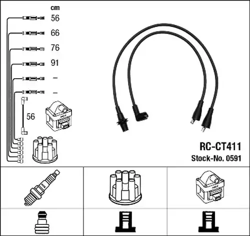 комплект запалителеи кабели NGK 0591
