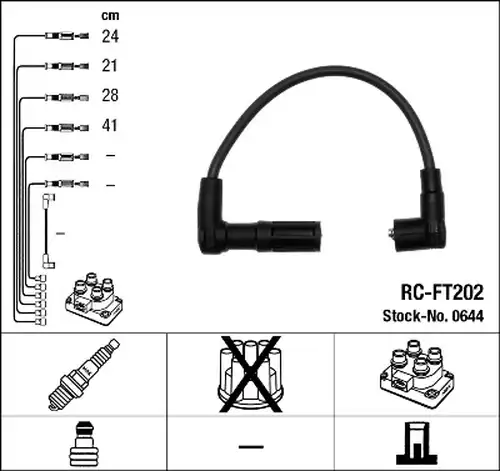 комплект запалителеи кабели NGK 0644