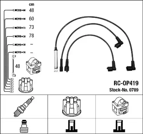 комплект запалителеи кабели NGK 0789