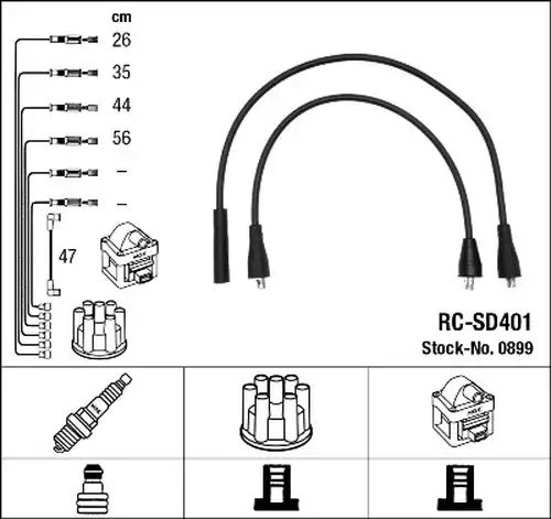 комплект запалителеи кабели NGK 0899