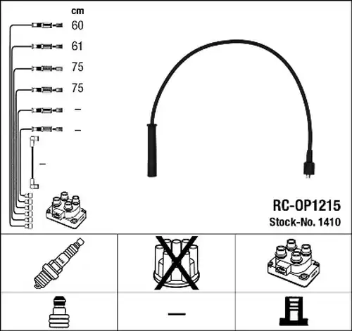 комплект запалителеи кабели NGK 1410