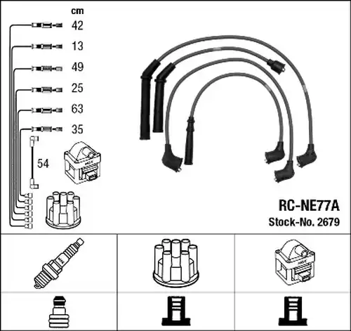 комплект запалителеи кабели NGK 2679