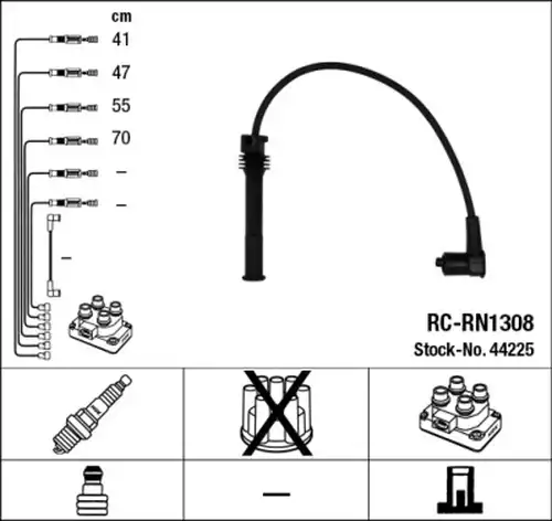 комплект запалителеи кабели NGK 44225