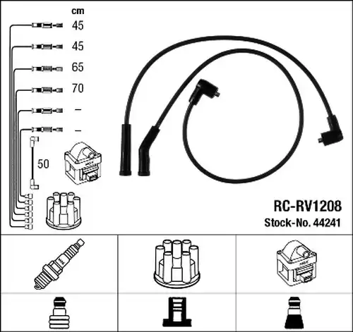 комплект запалителеи кабели NGK 44241