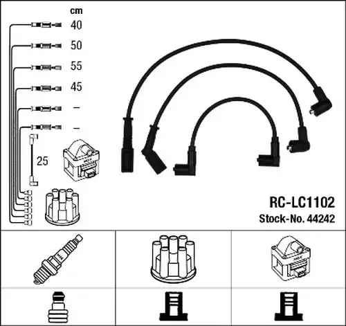 комплект запалителеи кабели NGK 44242