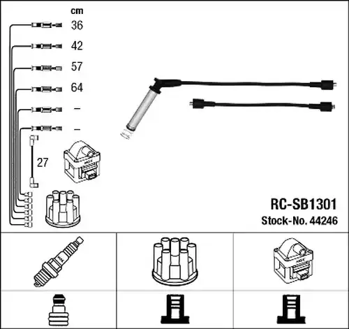 комплект запалителеи кабели NGK 44246