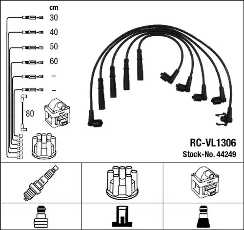 комплект запалителеи кабели NGK 44249