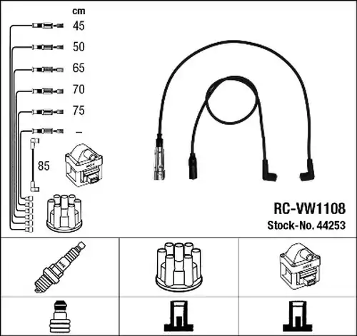 комплект запалителеи кабели NGK 44253