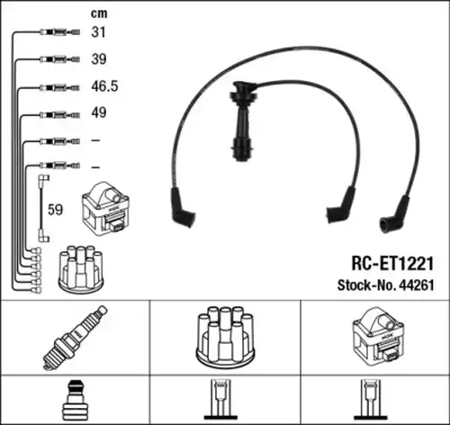 комплект запалителеи кабели NGK 44261
