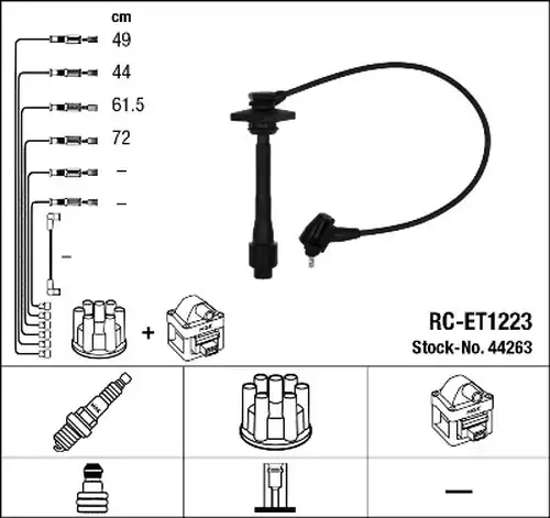комплект запалителеи кабели NGK 44263