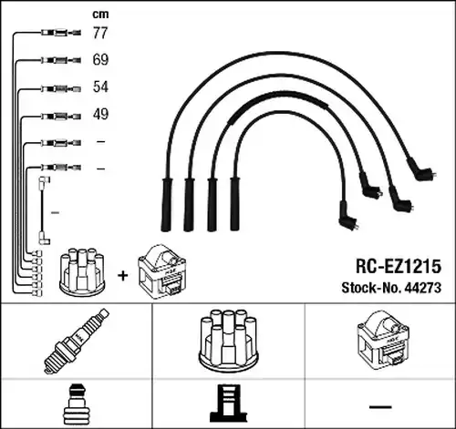 комплект запалителеи кабели NGK 44273