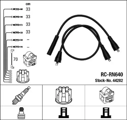 комплект запалителеи кабели NGK 44282