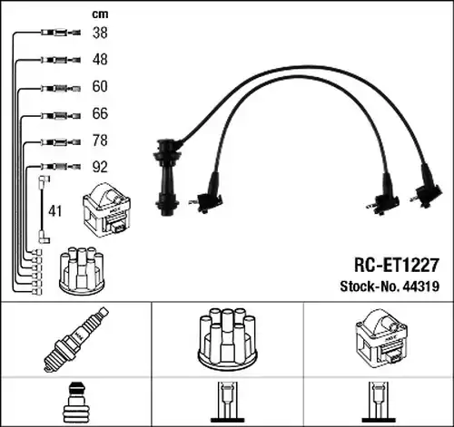 комплект запалителеи кабели NGK 44319