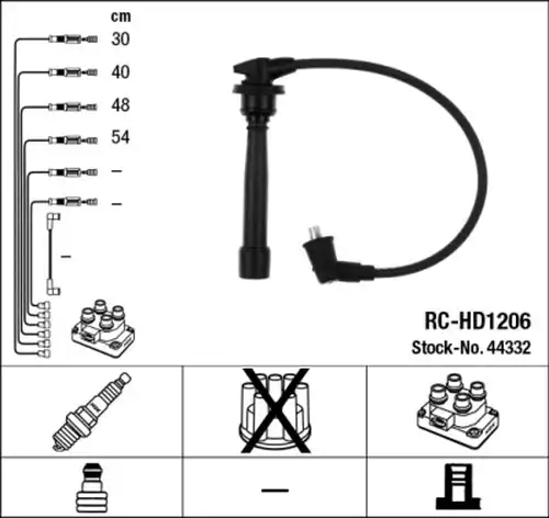 комплект запалителеи кабели NGK 44332