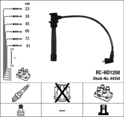 комплект запалителеи кабели NGK 44334