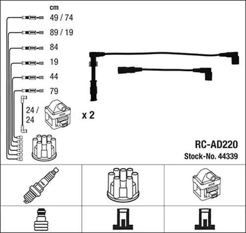 комплект запалителеи кабели NGK 44339