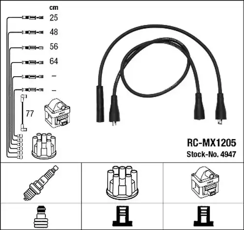 комплект запалителеи кабели NGK 4947