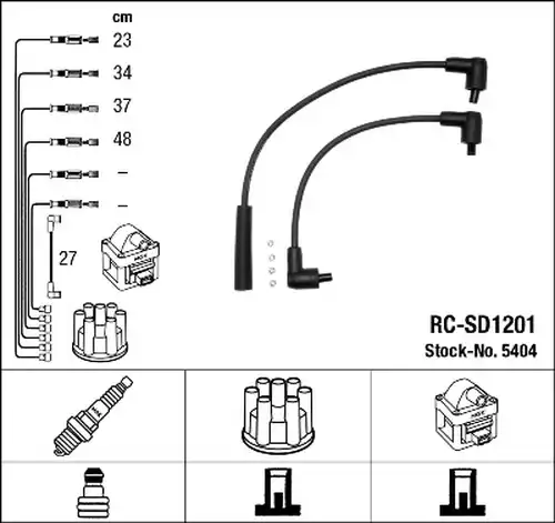комплект запалителеи кабели NGK 5404