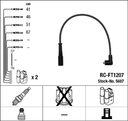 комплект запалителеи кабели NGK 5607