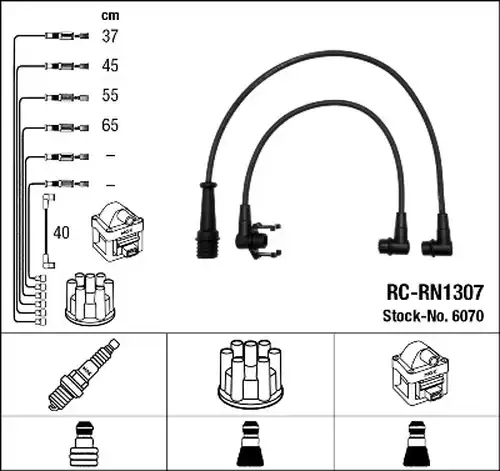 комплект запалителеи кабели NGK 6070
