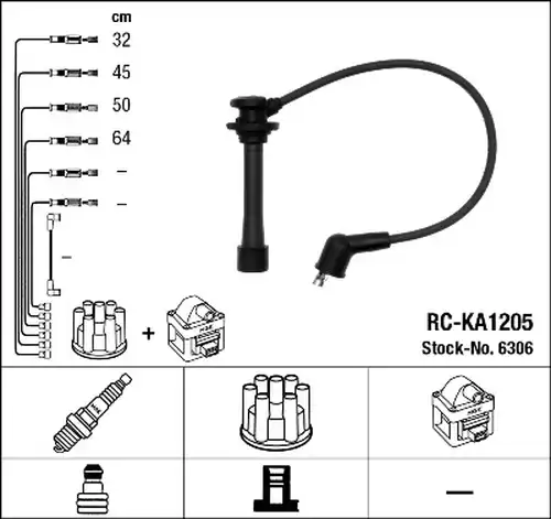 комплект запалителеи кабели NGK 6306