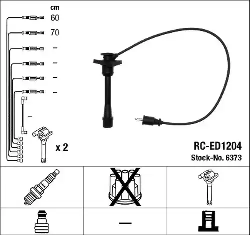 комплект запалителеи кабели NGK 6373