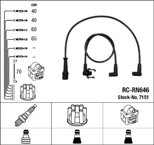 комплект запалителеи кабели NGK 7151