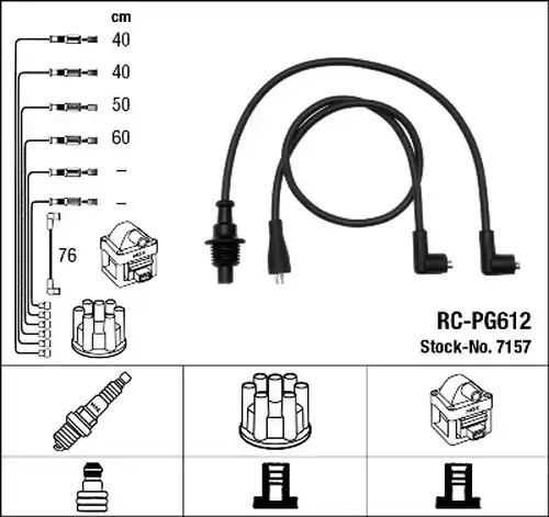 комплект запалителеи кабели NGK 7157