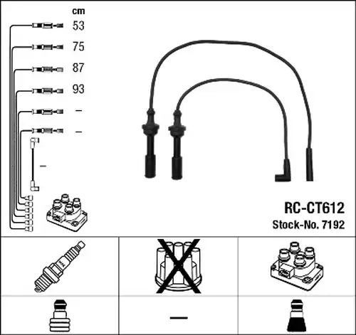 комплект запалителеи кабели NGK 7192