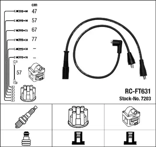 комплект запалителеи кабели NGK 7203