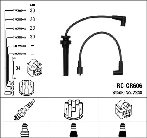 комплект запалителеи кабели NGK 7248